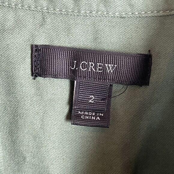 J. Crew Shirt Top Women's size 2 Olive Green Long Sleeve - Picture 5 of 5